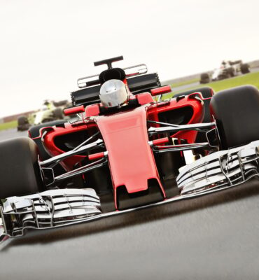 Race car leading