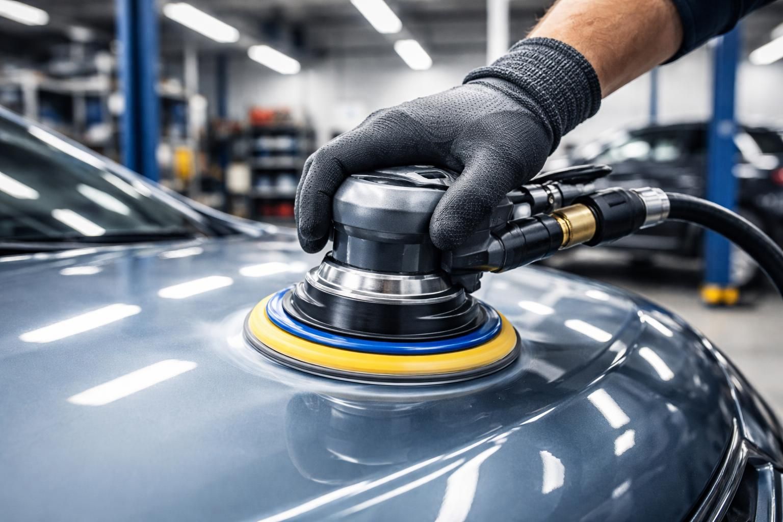 découvrez notre ponceuse pneumatique orbitale spécialement conçue pour la carrosserie, offrant précision et rendement optimal pour un travail impeccable sur vos véhicules.