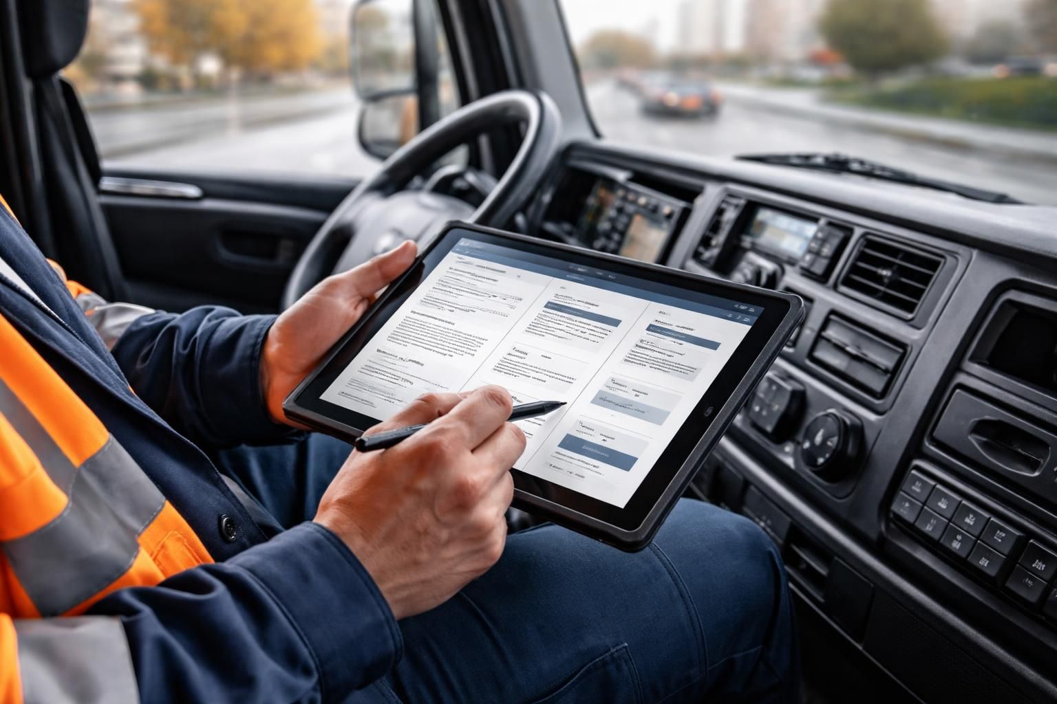gérez facilement vos documents de transport et signatures directement depuis la cabine grâce à votre tablette windows, pour plus d'efficacité et de mobilité.